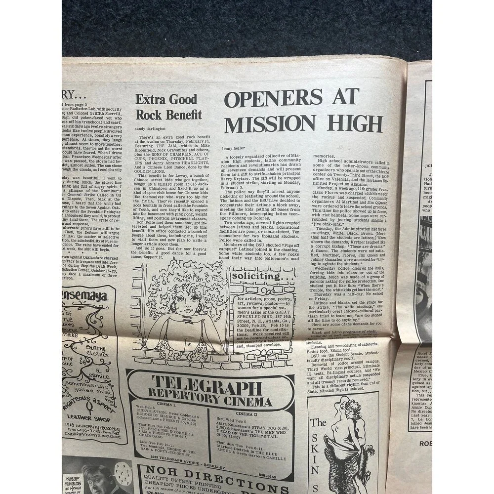 1970s Native American Underground Newspaper, Black Panther Party, Vintage Antiq